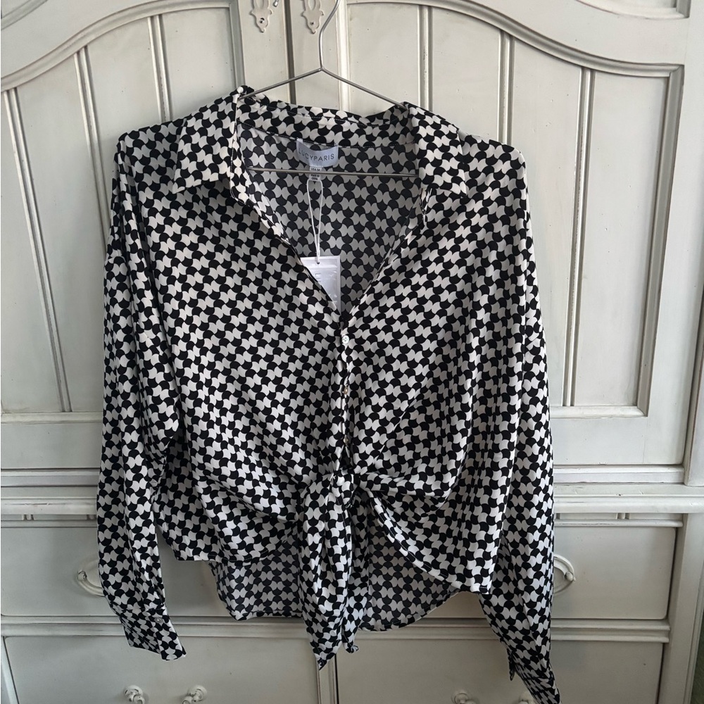 Lucy Paris Black and White Patterned Top